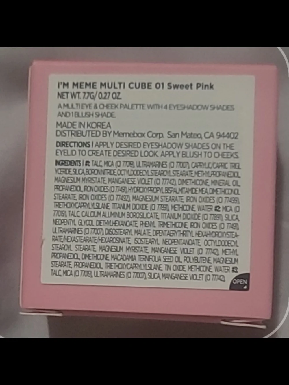 Meme Multi Cube Palette 01 Sweet Pink: .27 oz